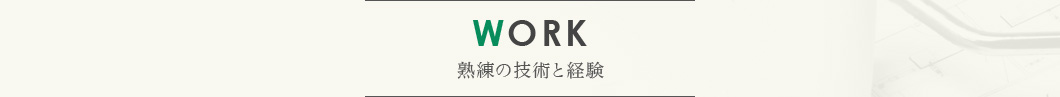 WORK 熟練の技術と経験